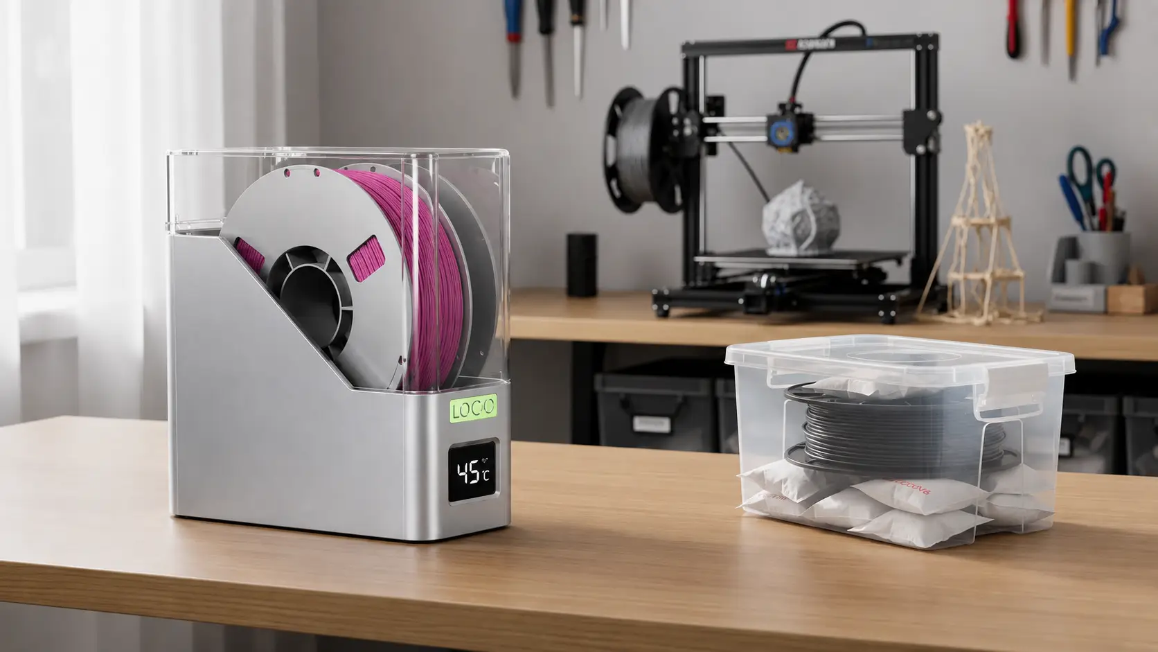 Filament dryer box drying PETG spool properly